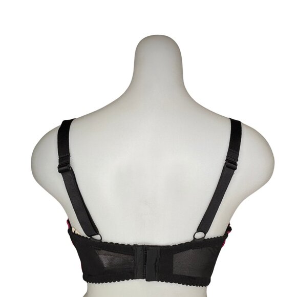 Creme Bralee by QT Intimates Bra in Pink with Black Lace Trim • 32G • NWT - Picture 3 of 3